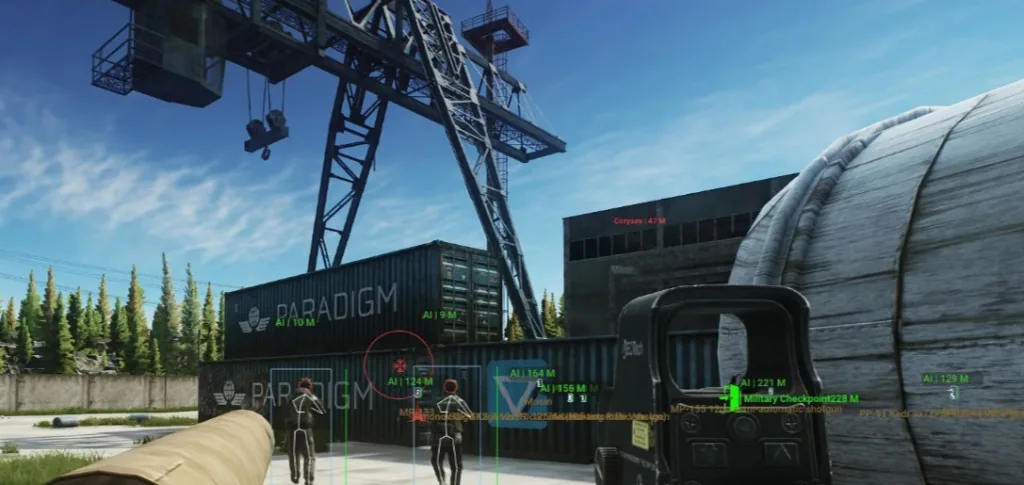 ESP player boxes in an ARK Ascended raid
